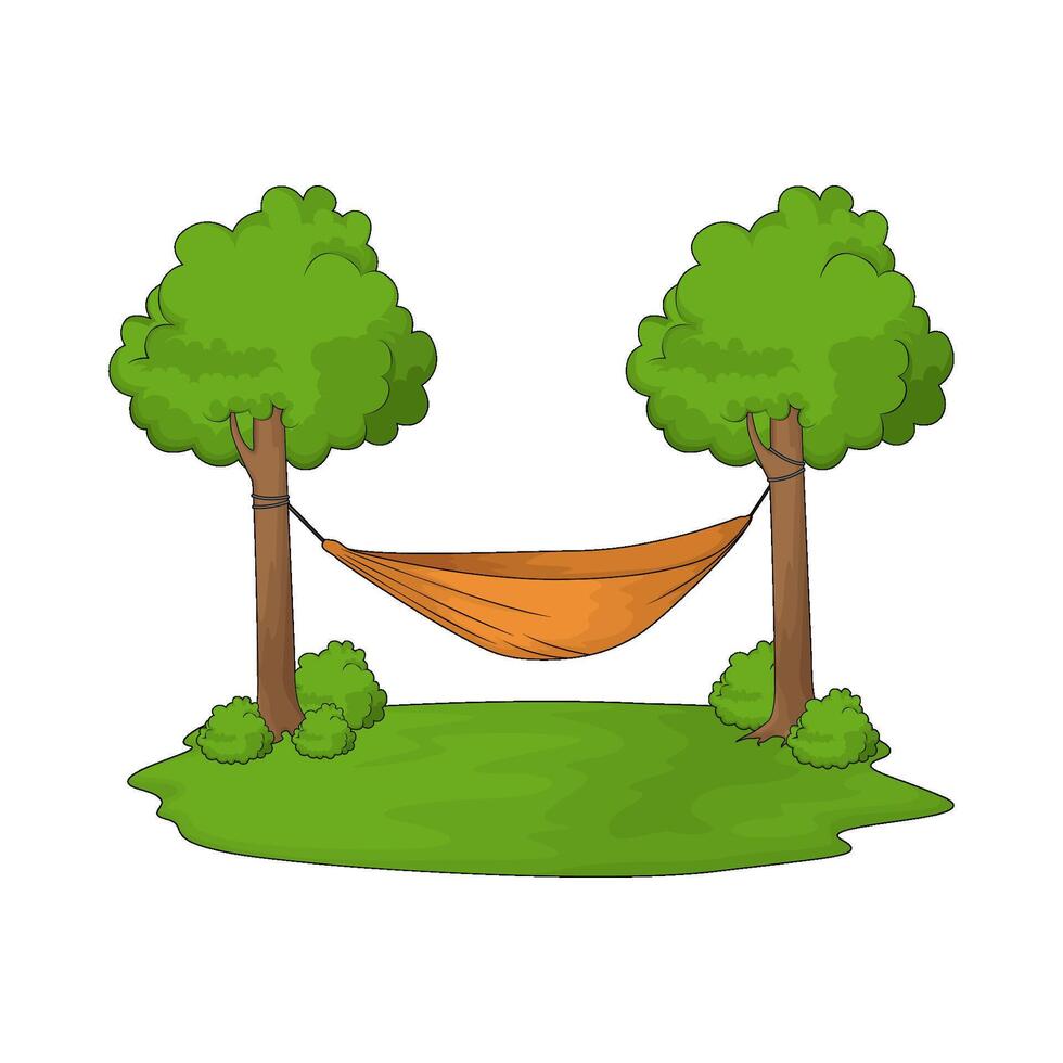 illustration of best hammock on trees vector