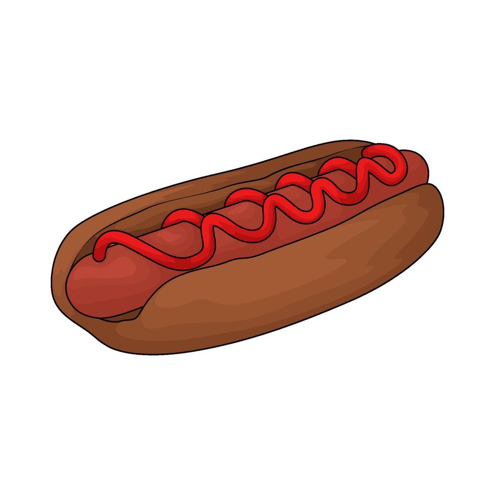 hotdog with chili sauce vector