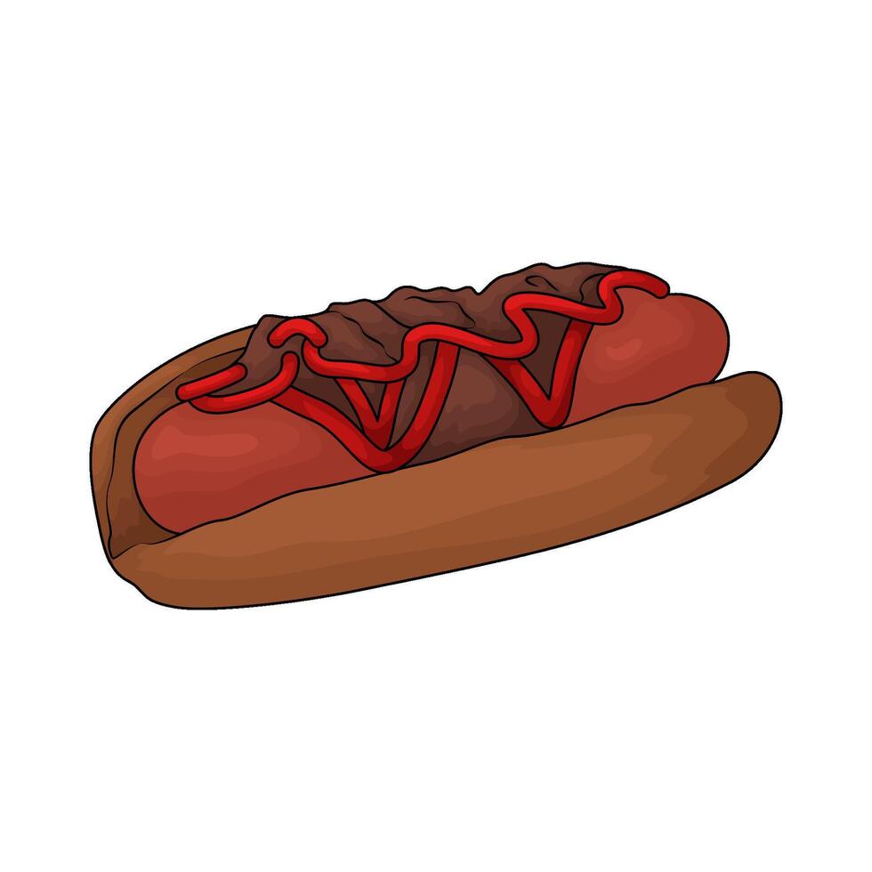 hotdog with hot sauce vector