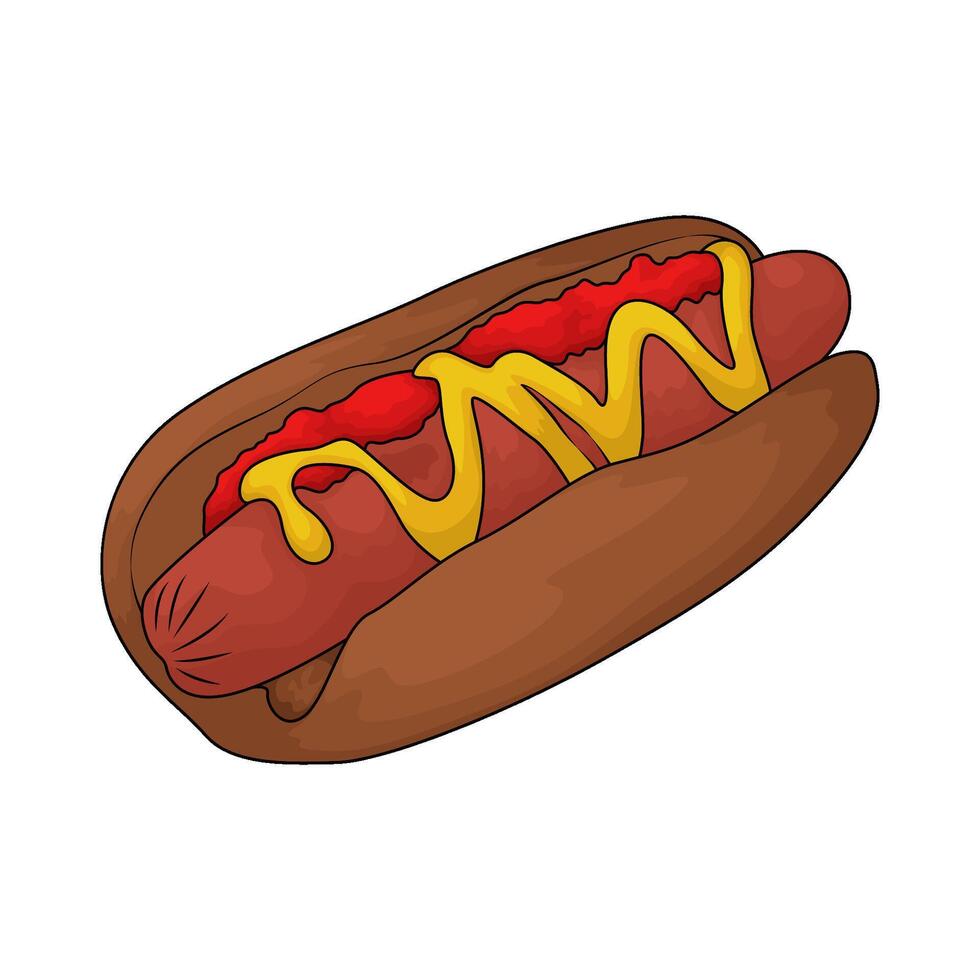 illustration of delicious hotdog with sauce vector
