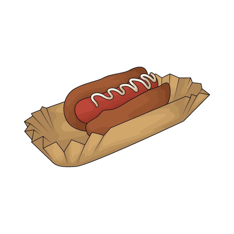 hotdog and mayonnaise vector