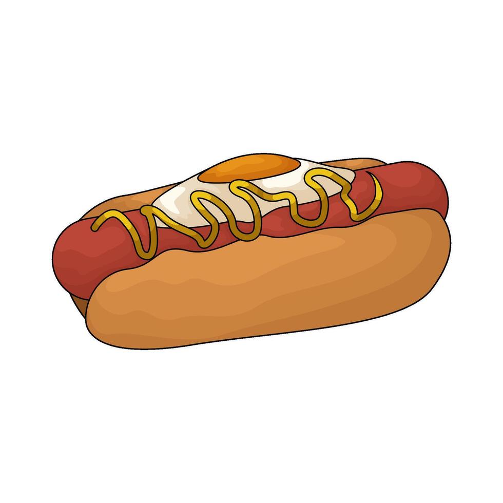 hotdog with egg vector