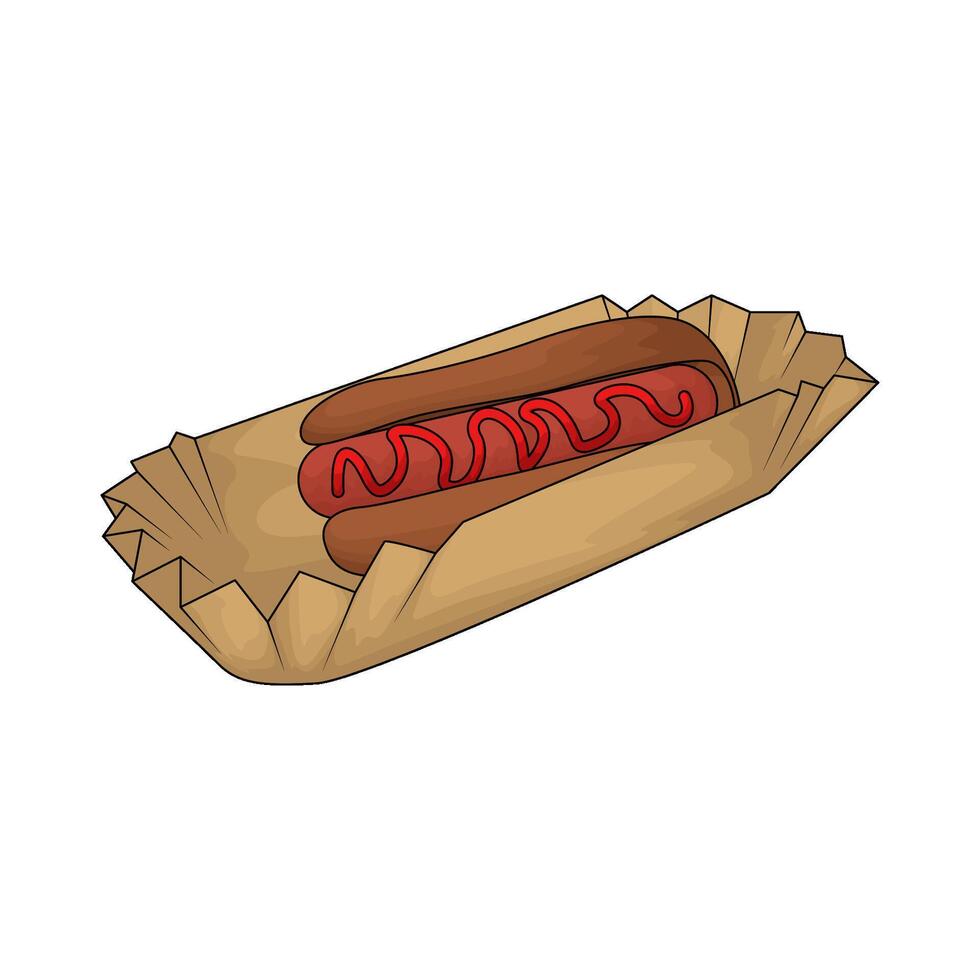 delicious combination of flavors in a hotdog illustration vector