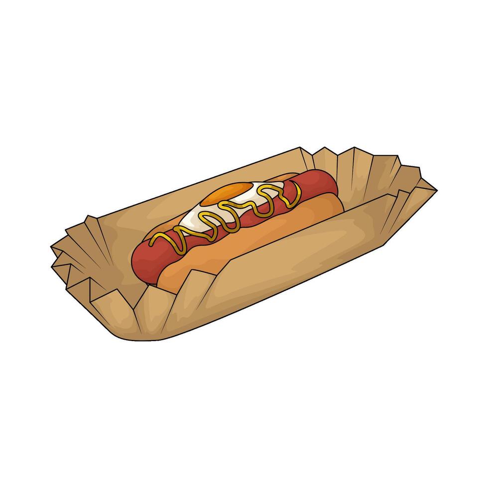 illustration of hotdog with egg vector