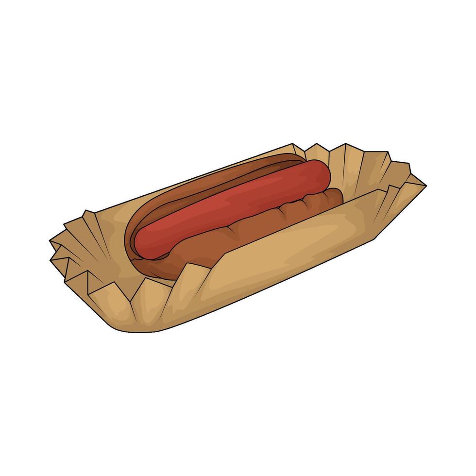 Hotdog without sauce vector