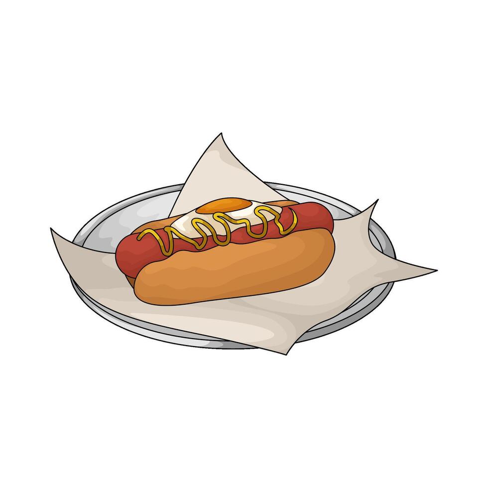 Hotdog and egg illustration vector