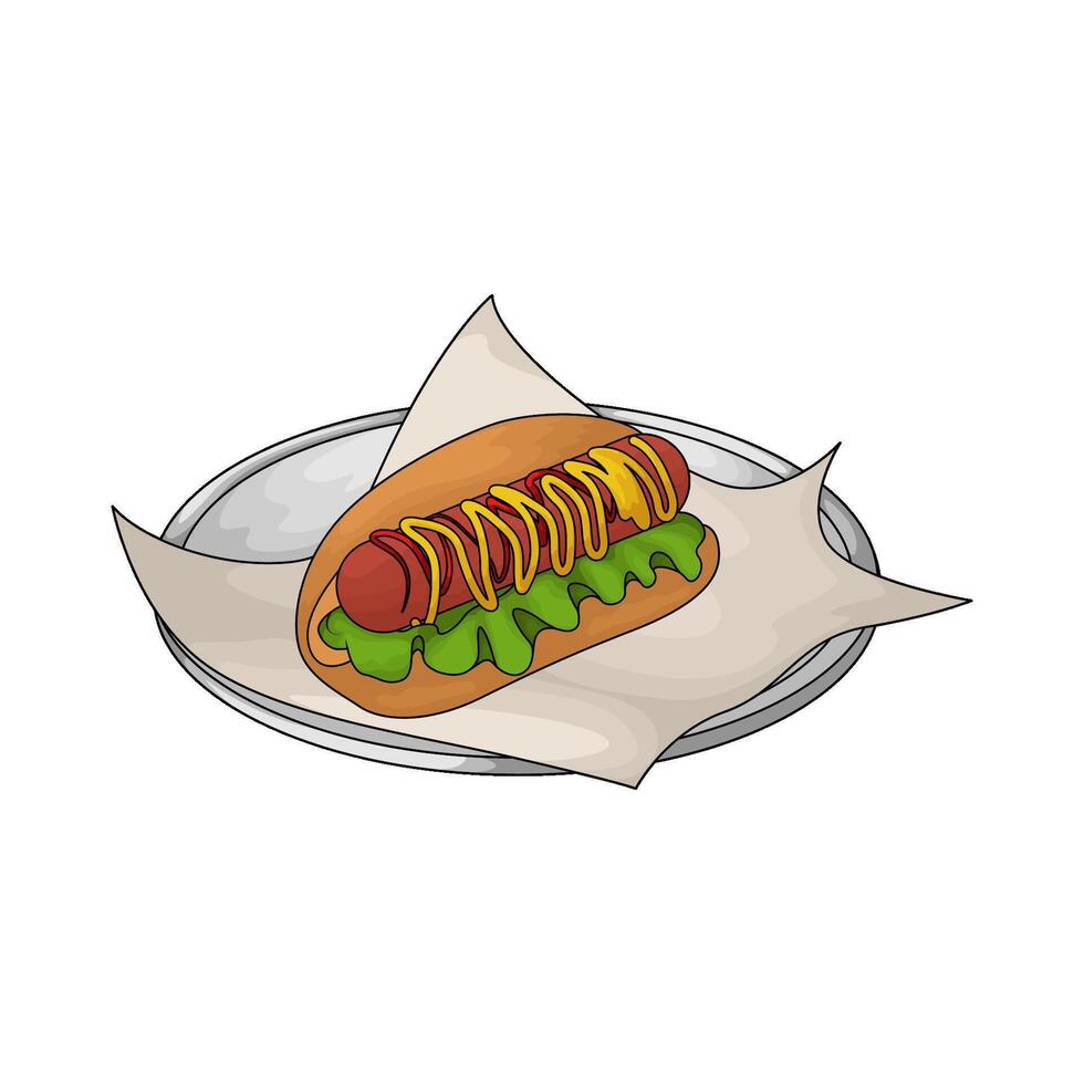 illustration of big sized delicious hotdog vector
