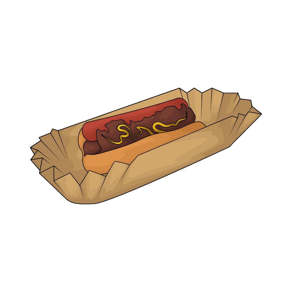 hotdog delicious street food vector