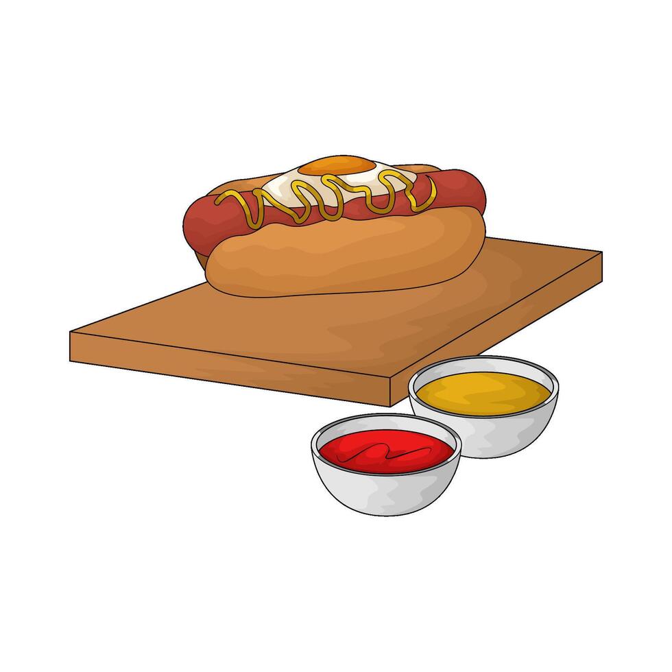 hotdog full of topping vector