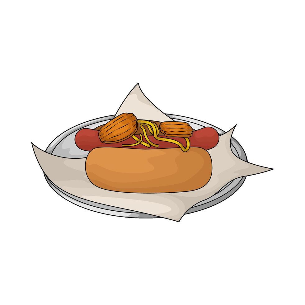 hotdog delicious street foods vector