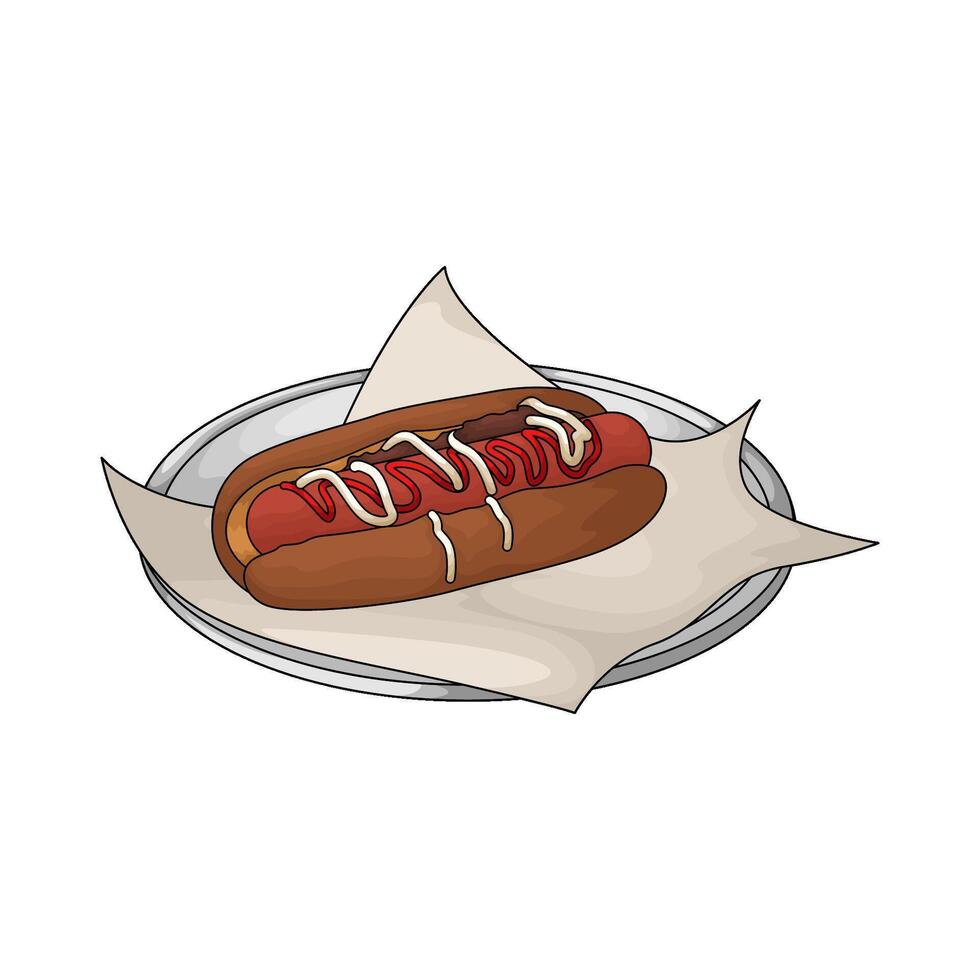 spicy hot dog illustration vector