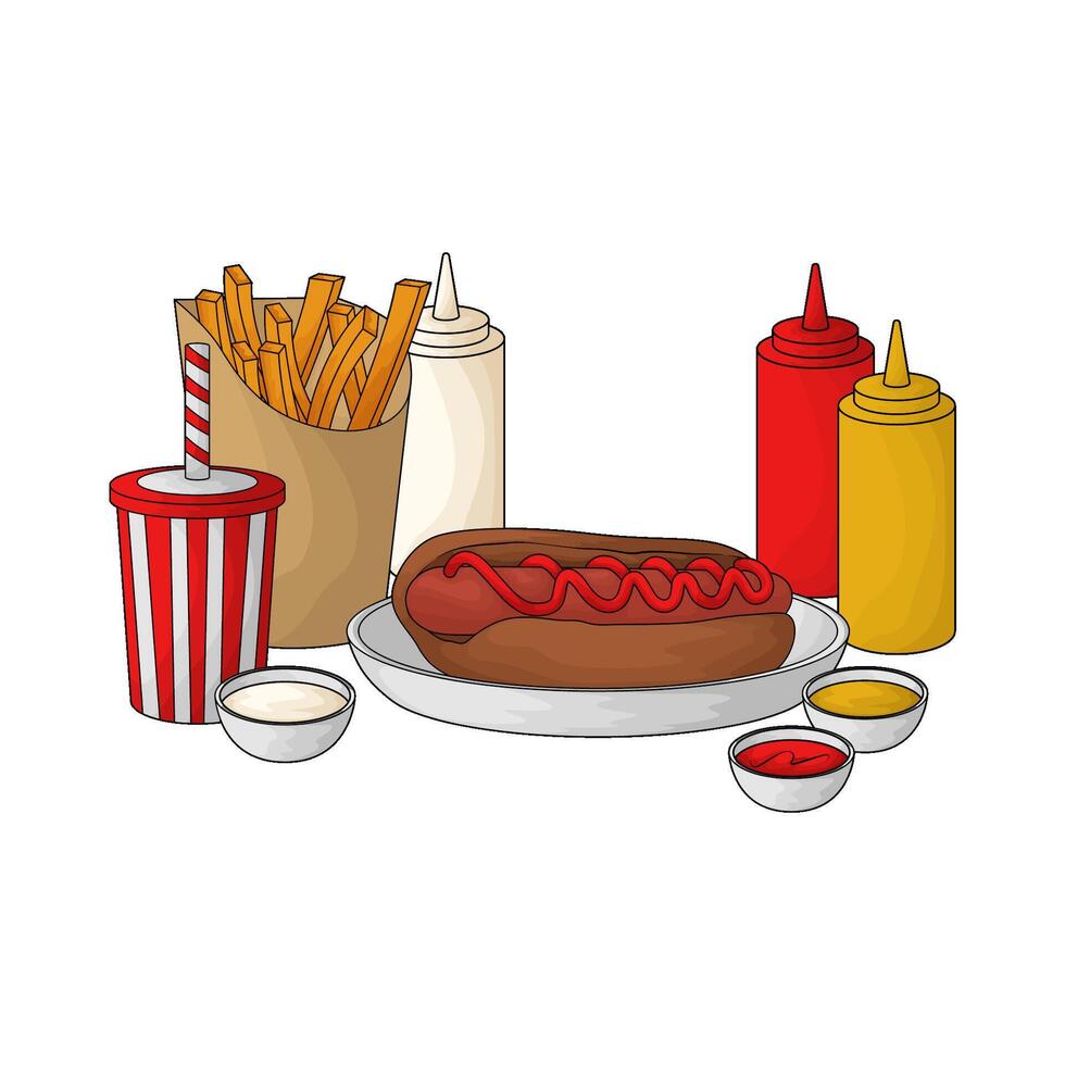 hot dog bundling package vector