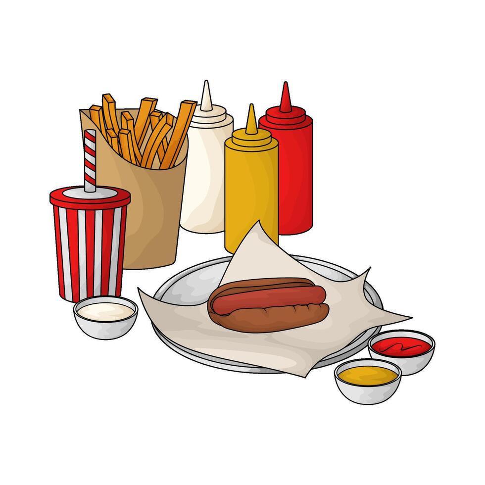 illustration of hot dog bundling package vector