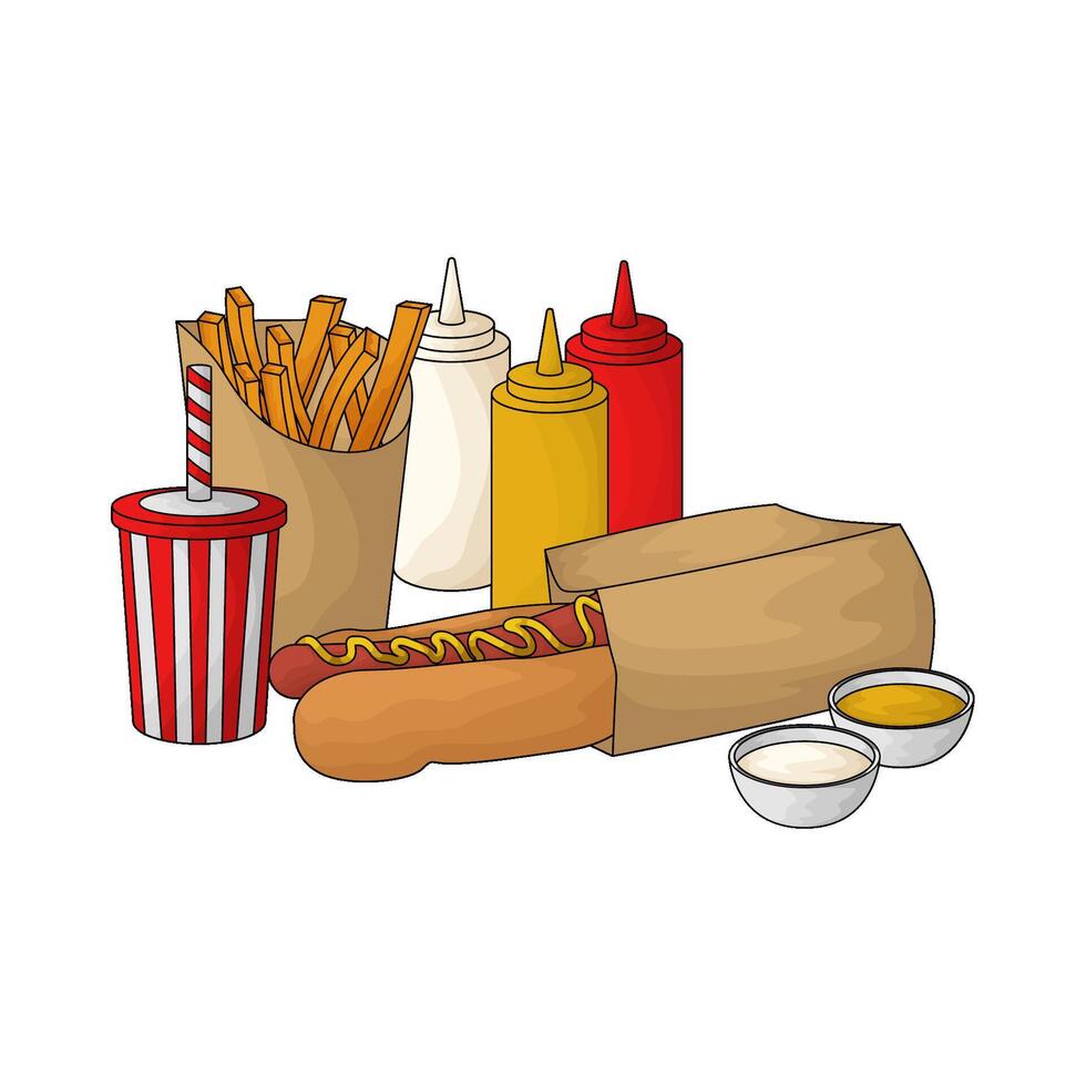 Hot Dog Soda Fries vector