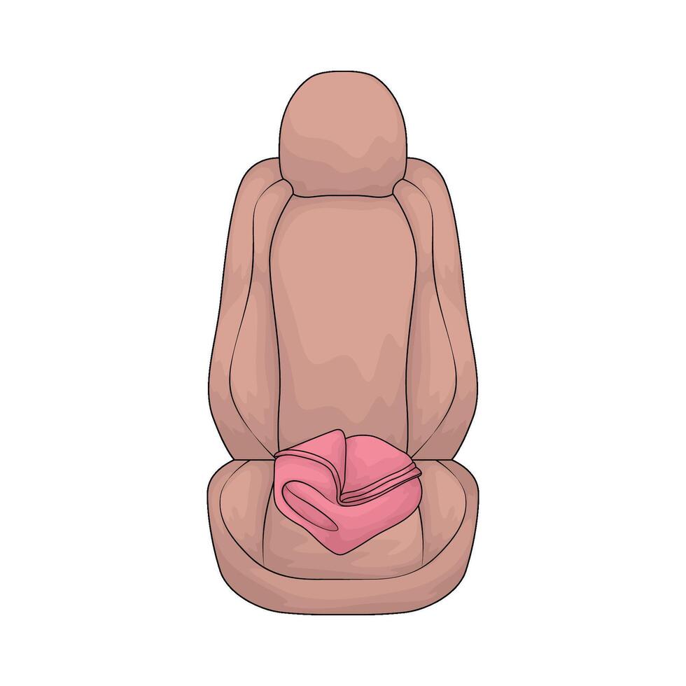 illustration of blanket on the pink car seat vector