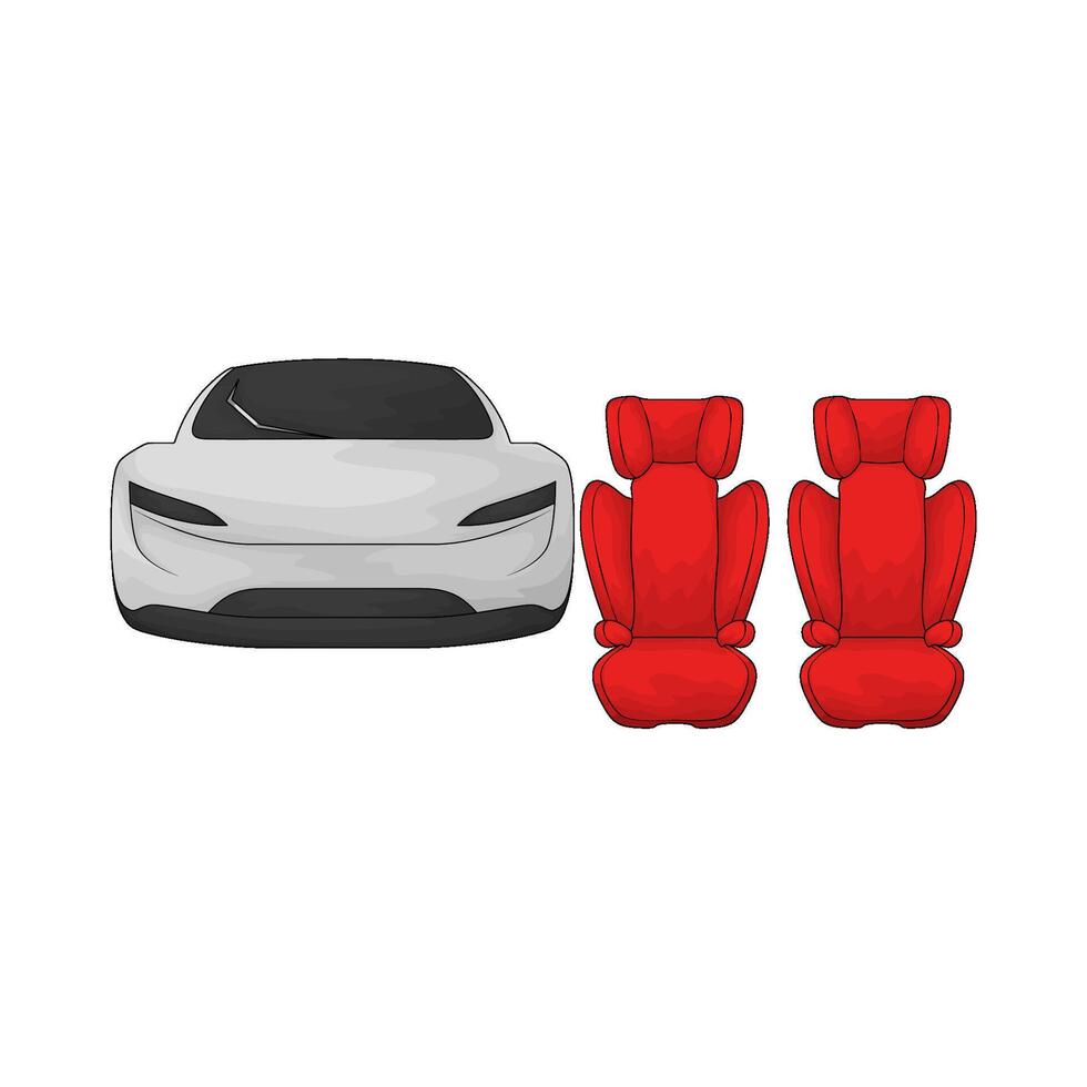 car with red seat vector