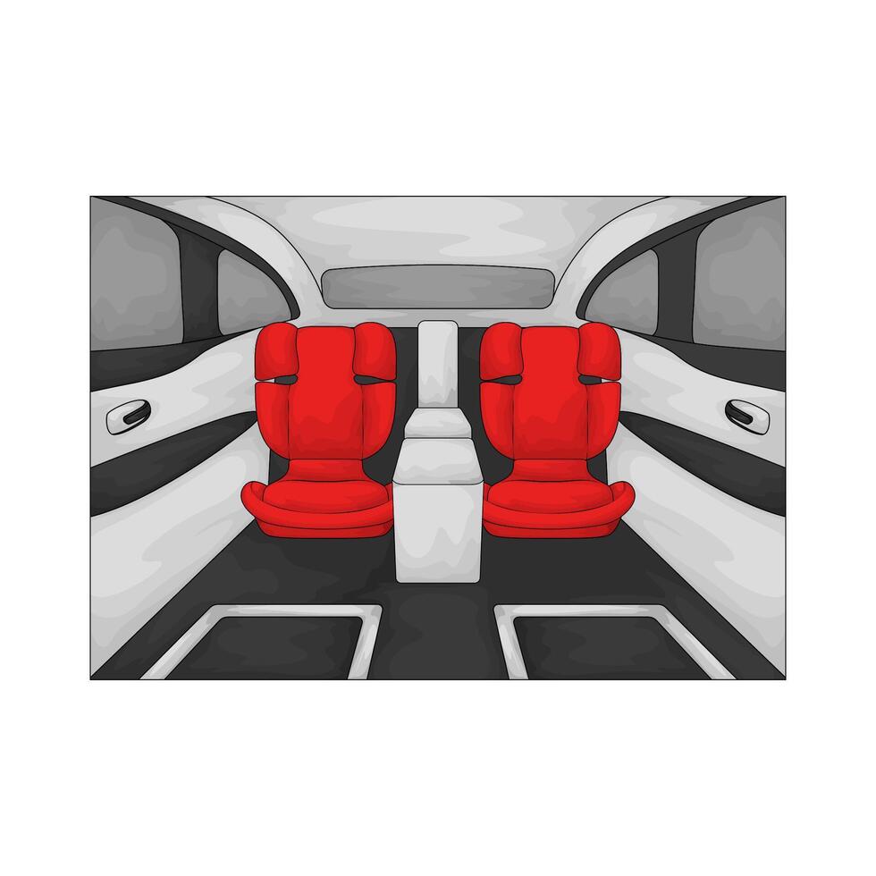 car with red seat illustration vector