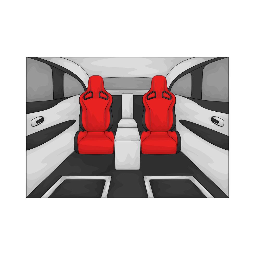 illustration of luxury car with red seat vector