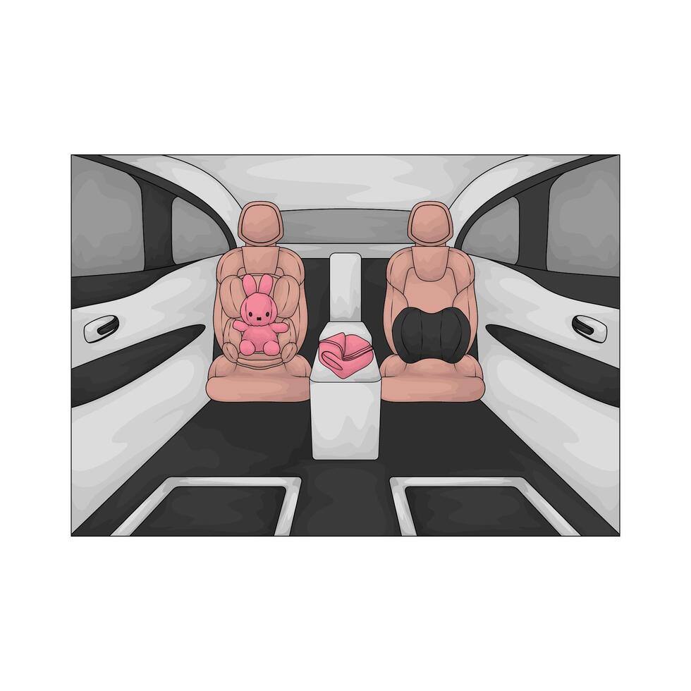 illustration of car with pink seat vector