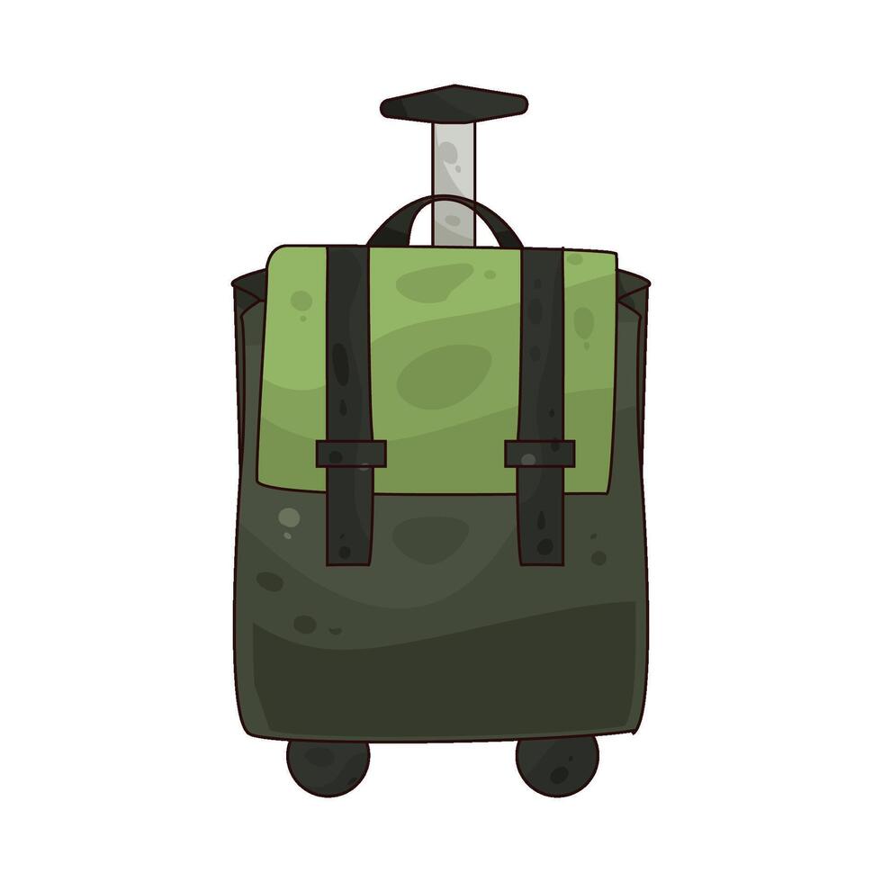 green suitcase illustration vector