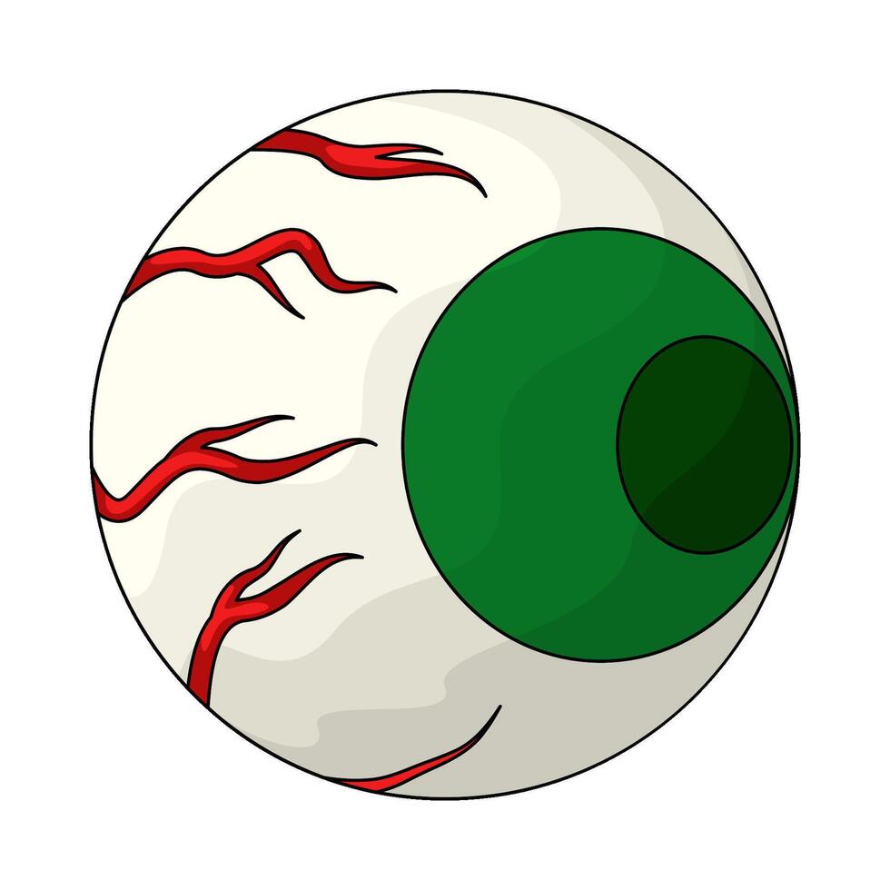 illustration of scary halloween eyeball vector