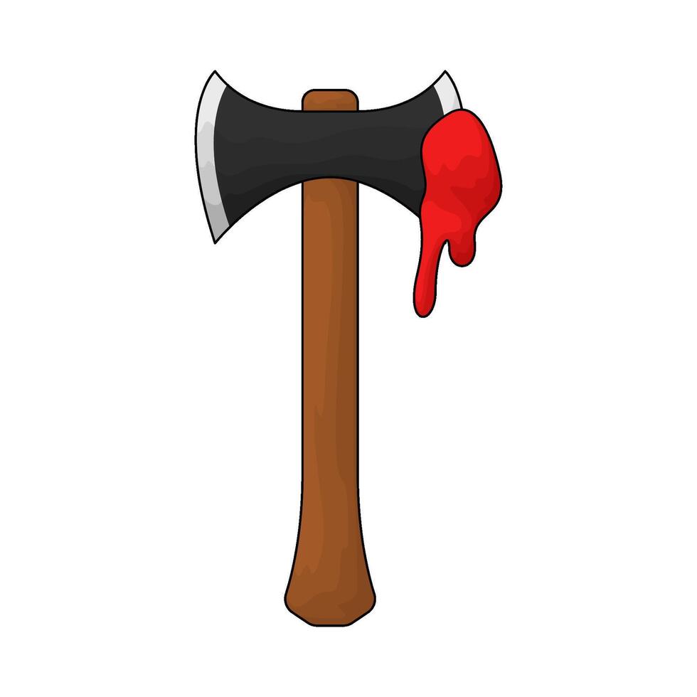 halloween axe with blood vector