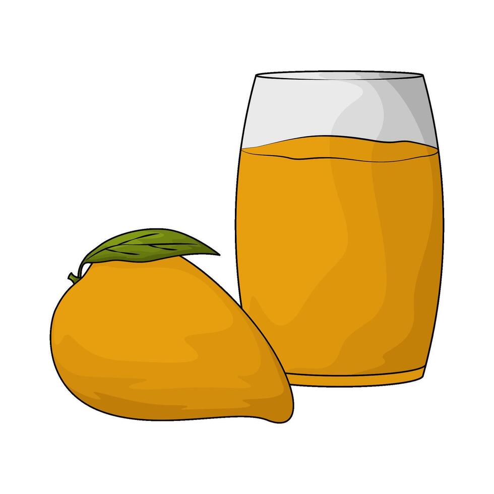 delicious mango juice illustration vector