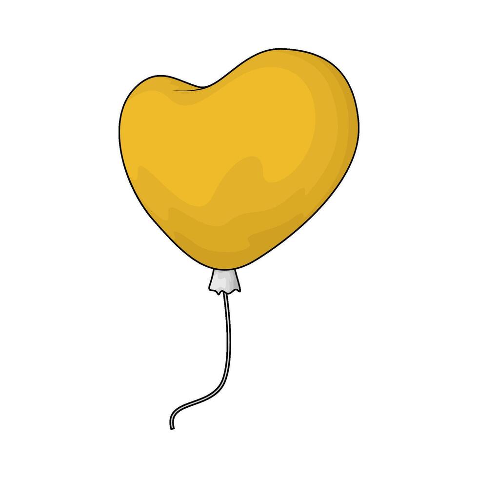yellow heart balloon vector