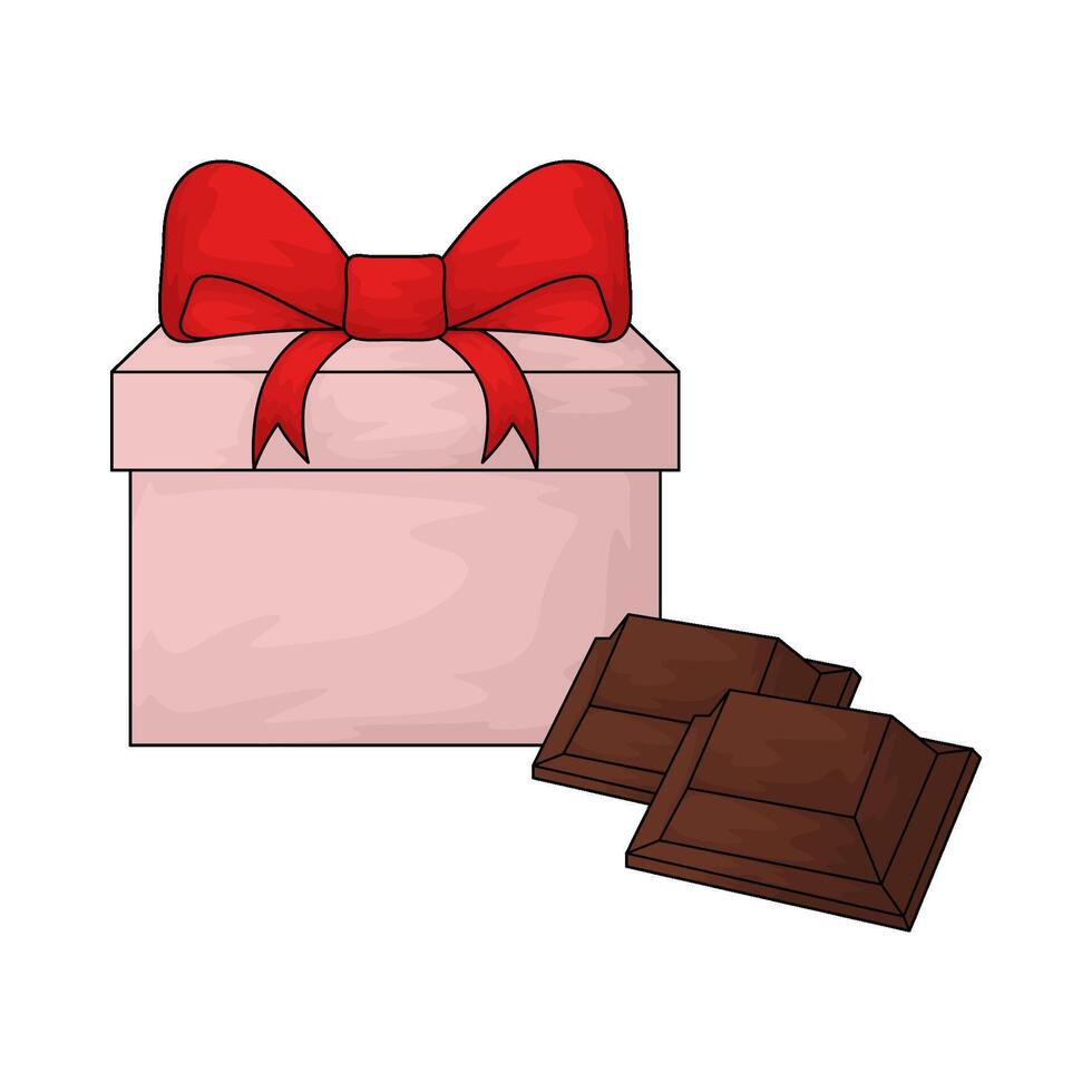 gift box with chocolate bar vector