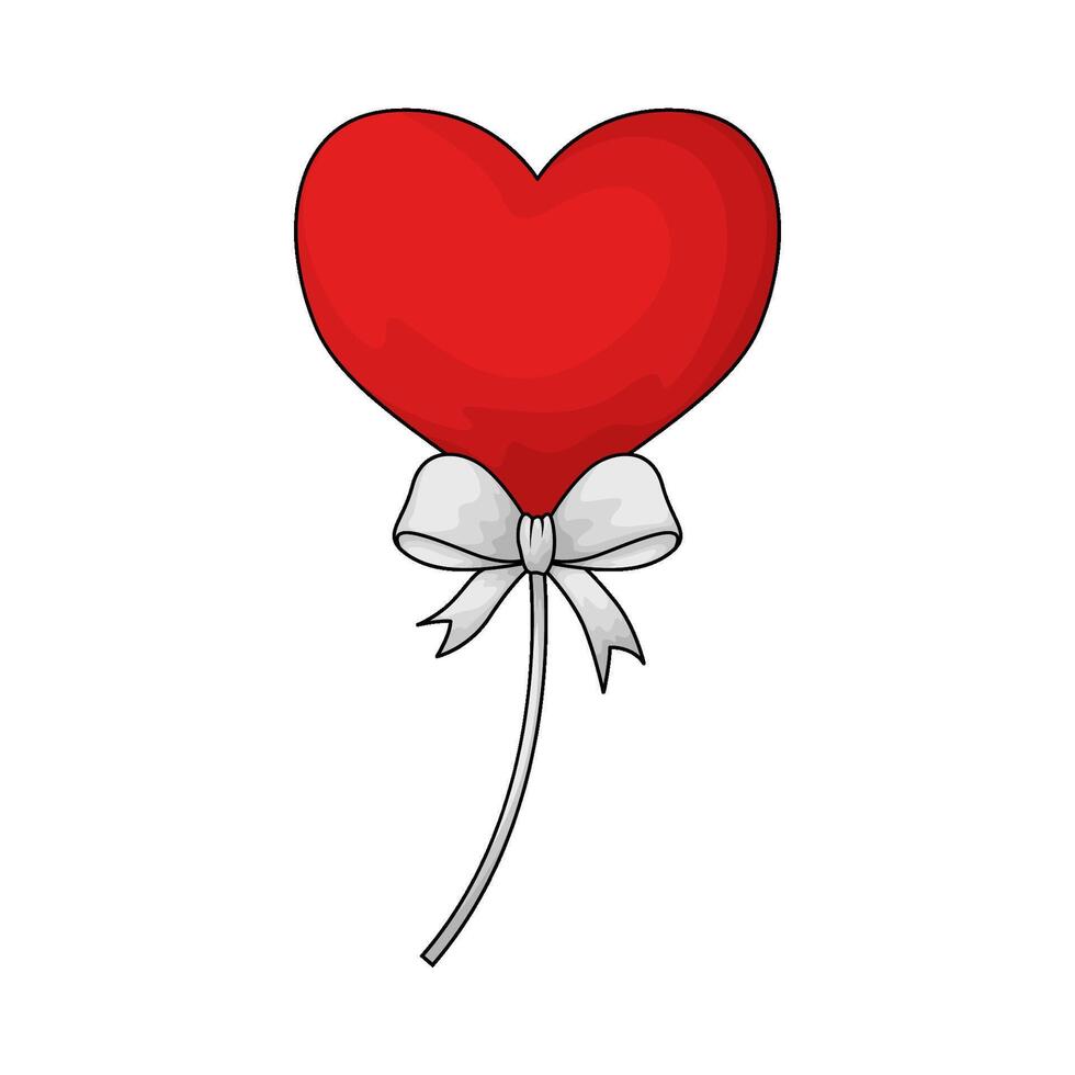 red heart balloons vector
