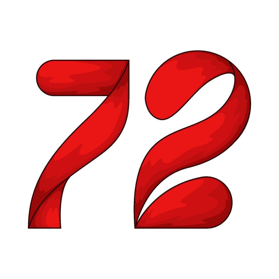 Number 72 illustration vector