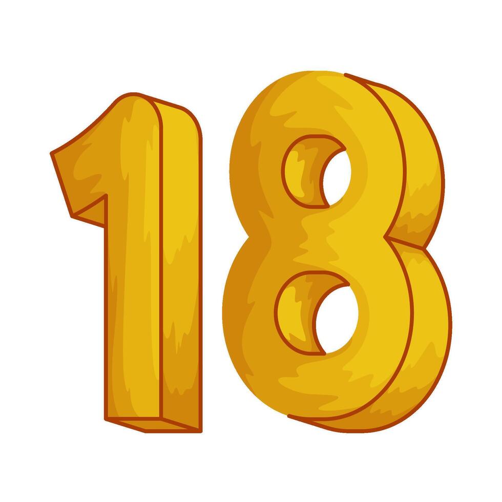 Number 18 illustration vector