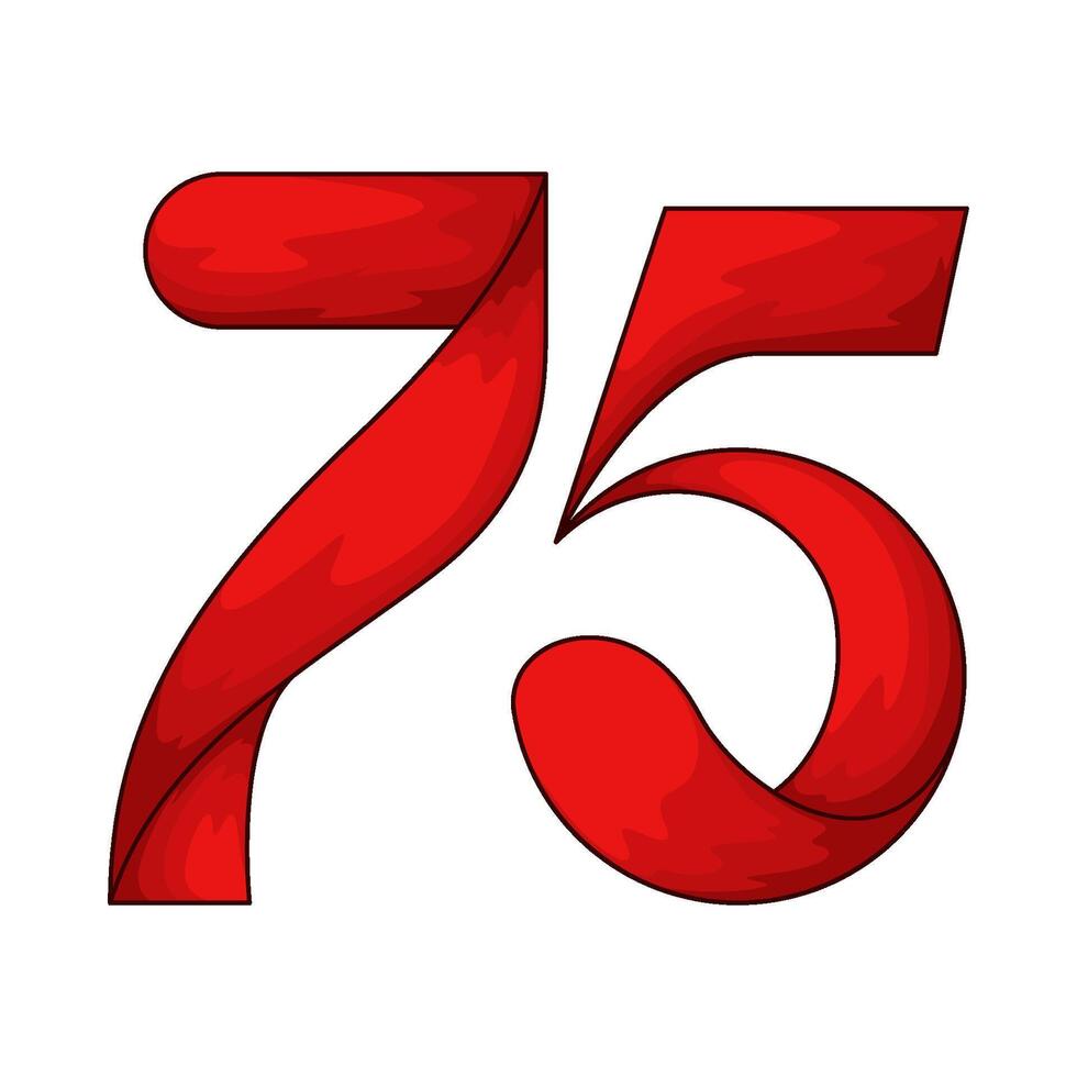 Number 75 illustration vector