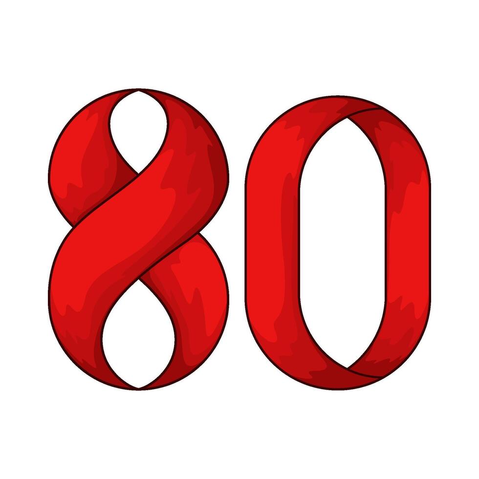 Number 80 illustration vector