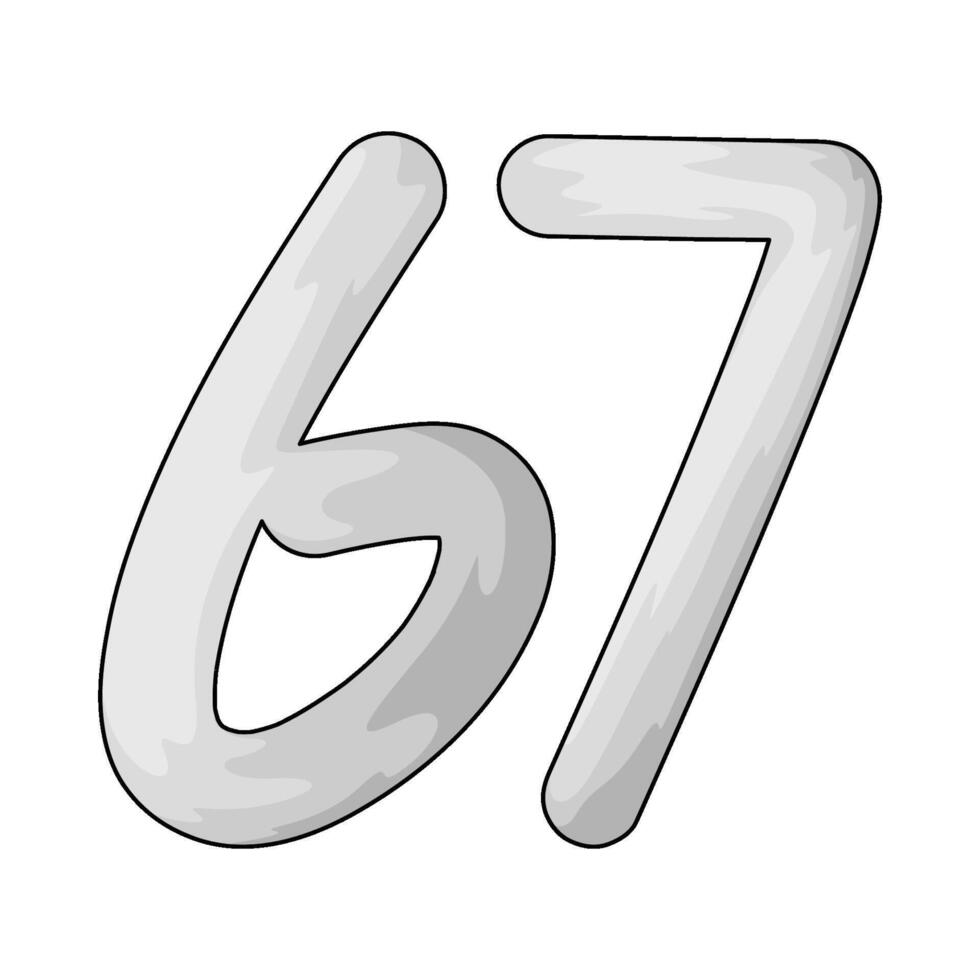 Number 67 illustration vector