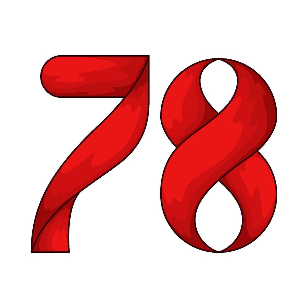 Number 78 illustration vector