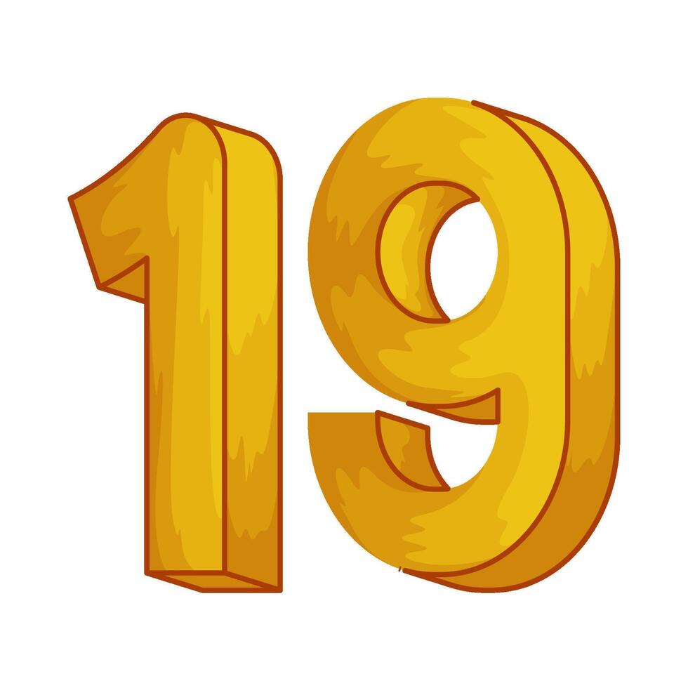 Number 19 illustration vector