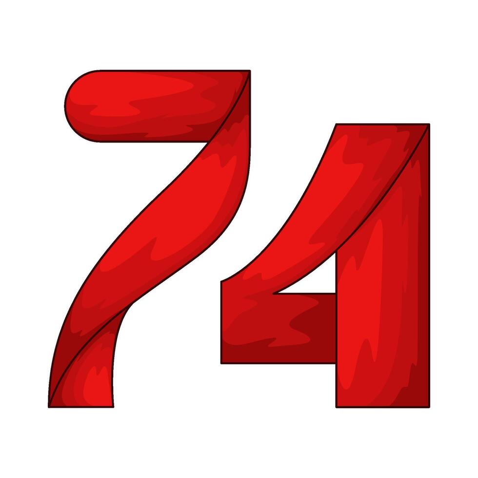 Number 74 illustration vector