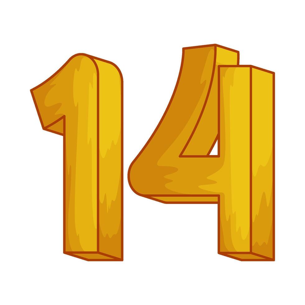 Number 14 illustration vector