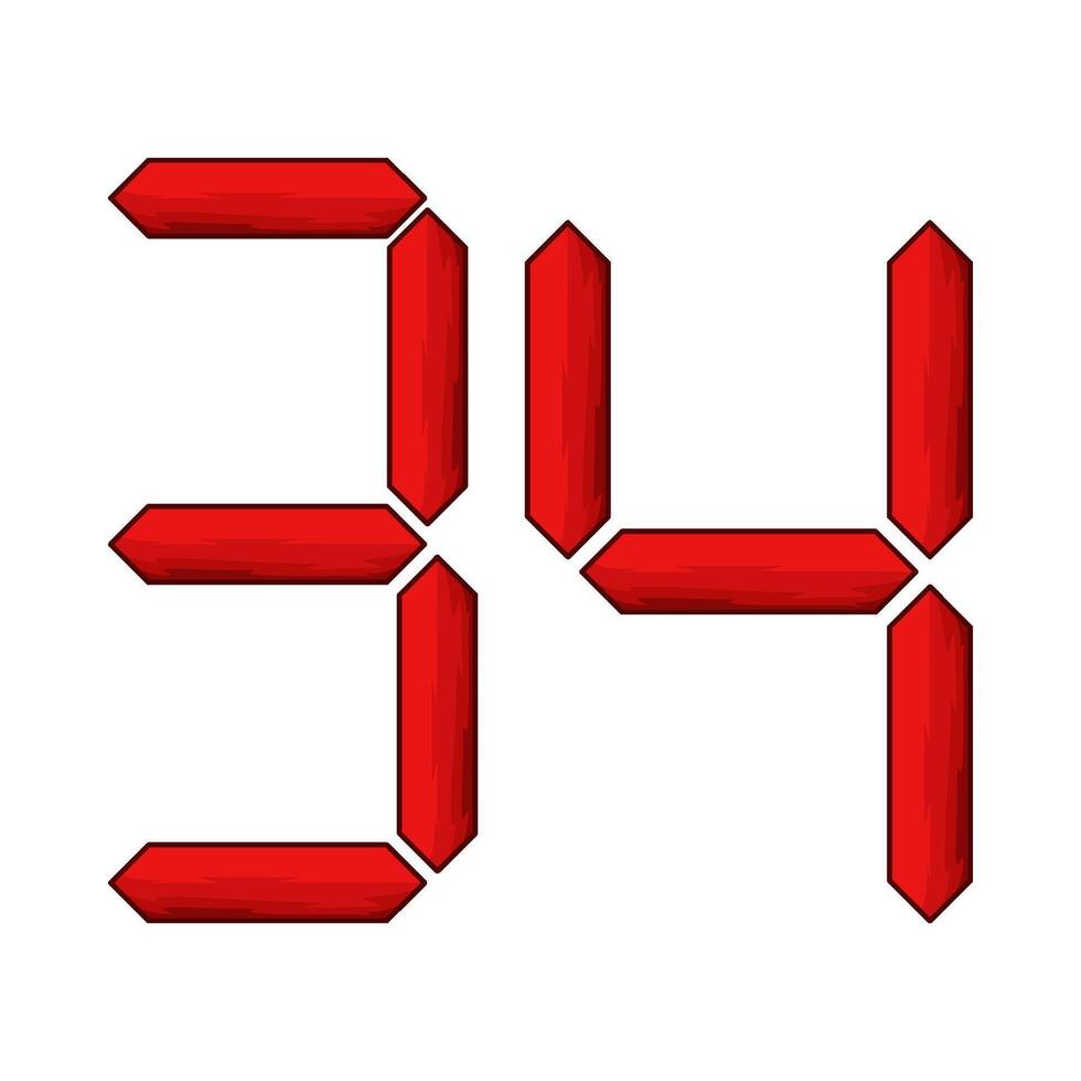 Number 34 illustration vector