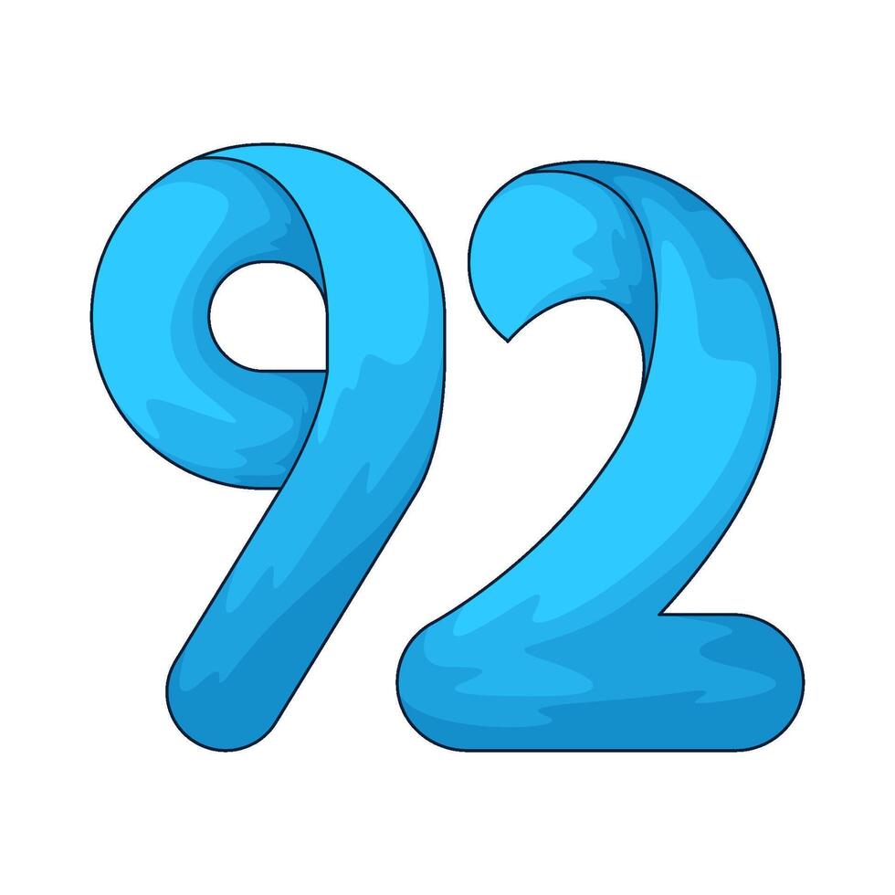 Number 92 illustration vector