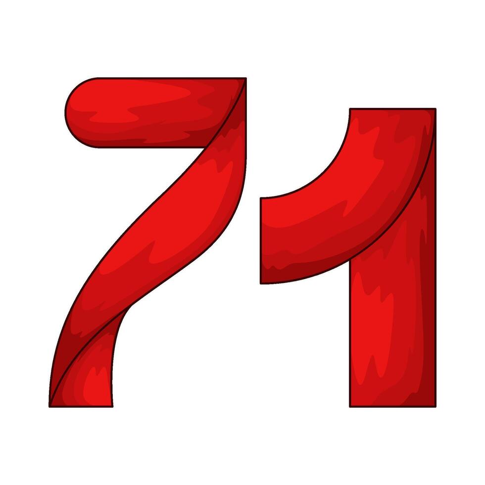 Number 71 illustration vector