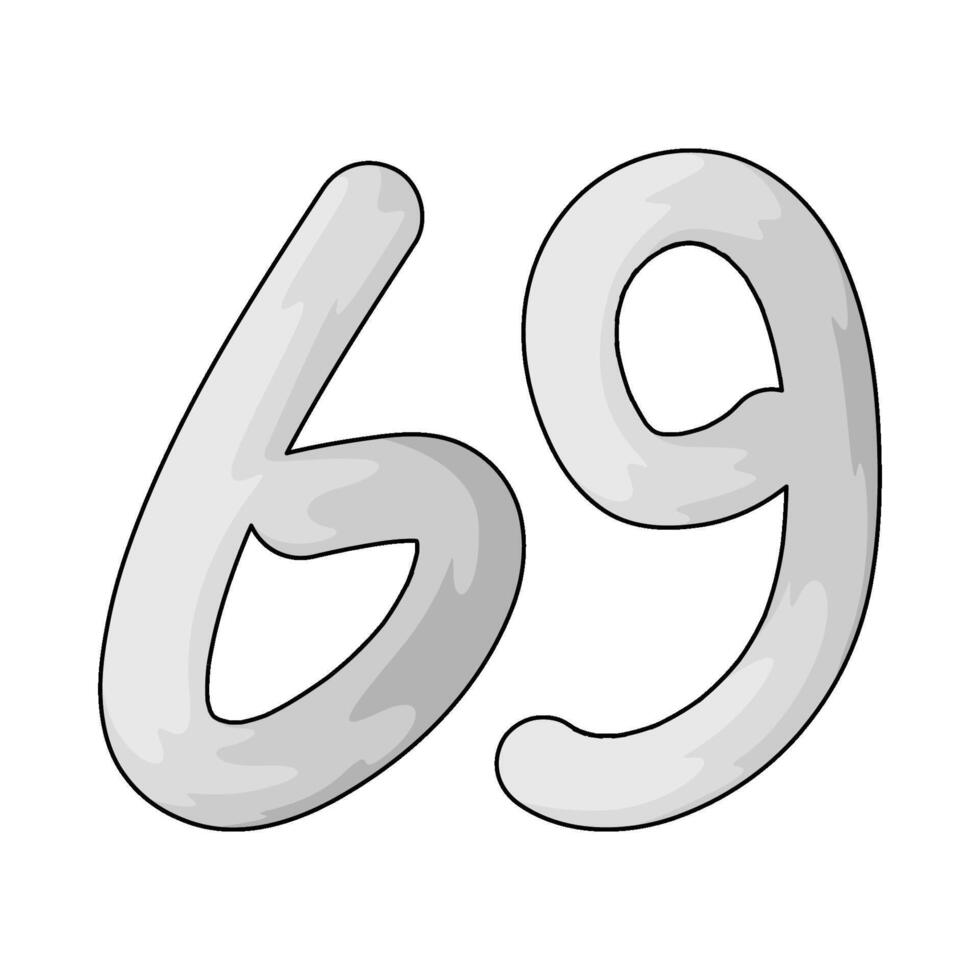 Number 69 illustration vector