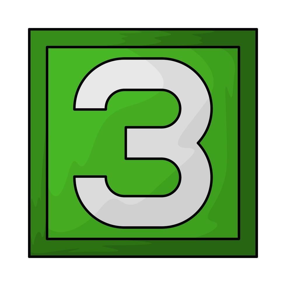 Number 3 illustration vector