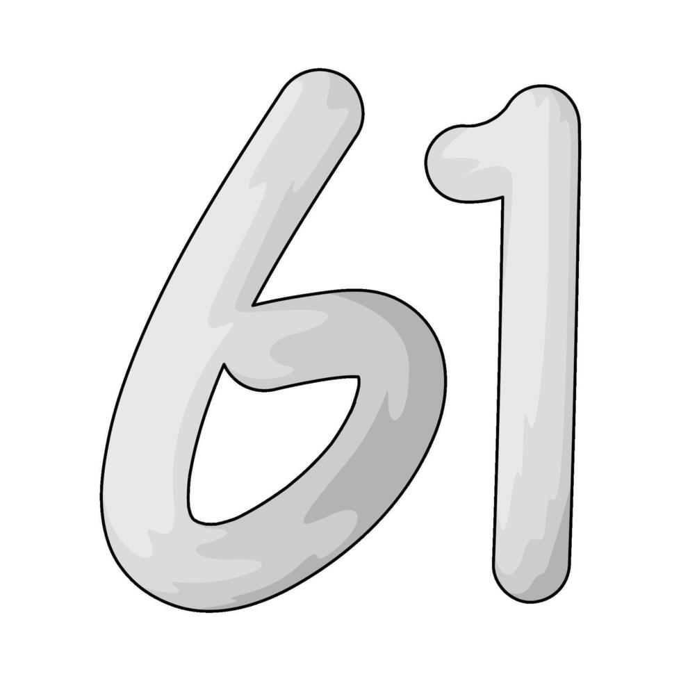 Number 61 illustration vector