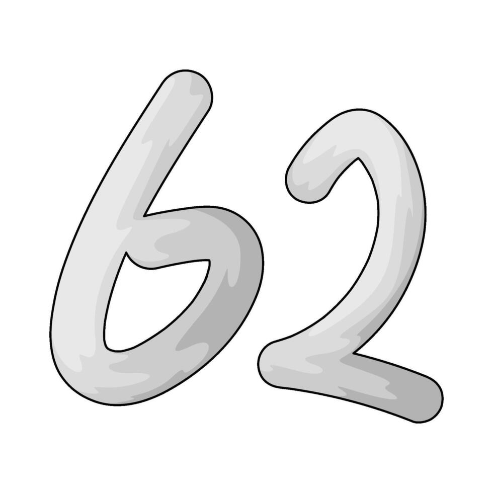 Number 62 illustration vector