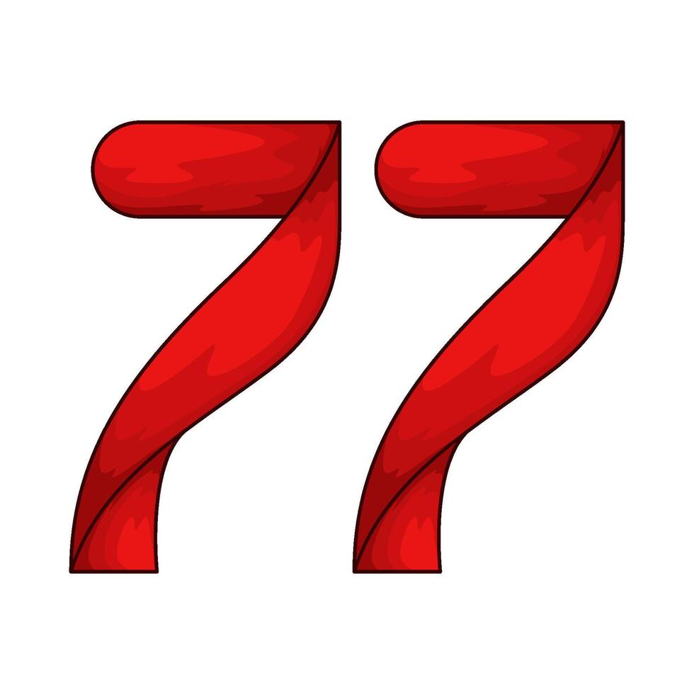 Number 77 illustration vector