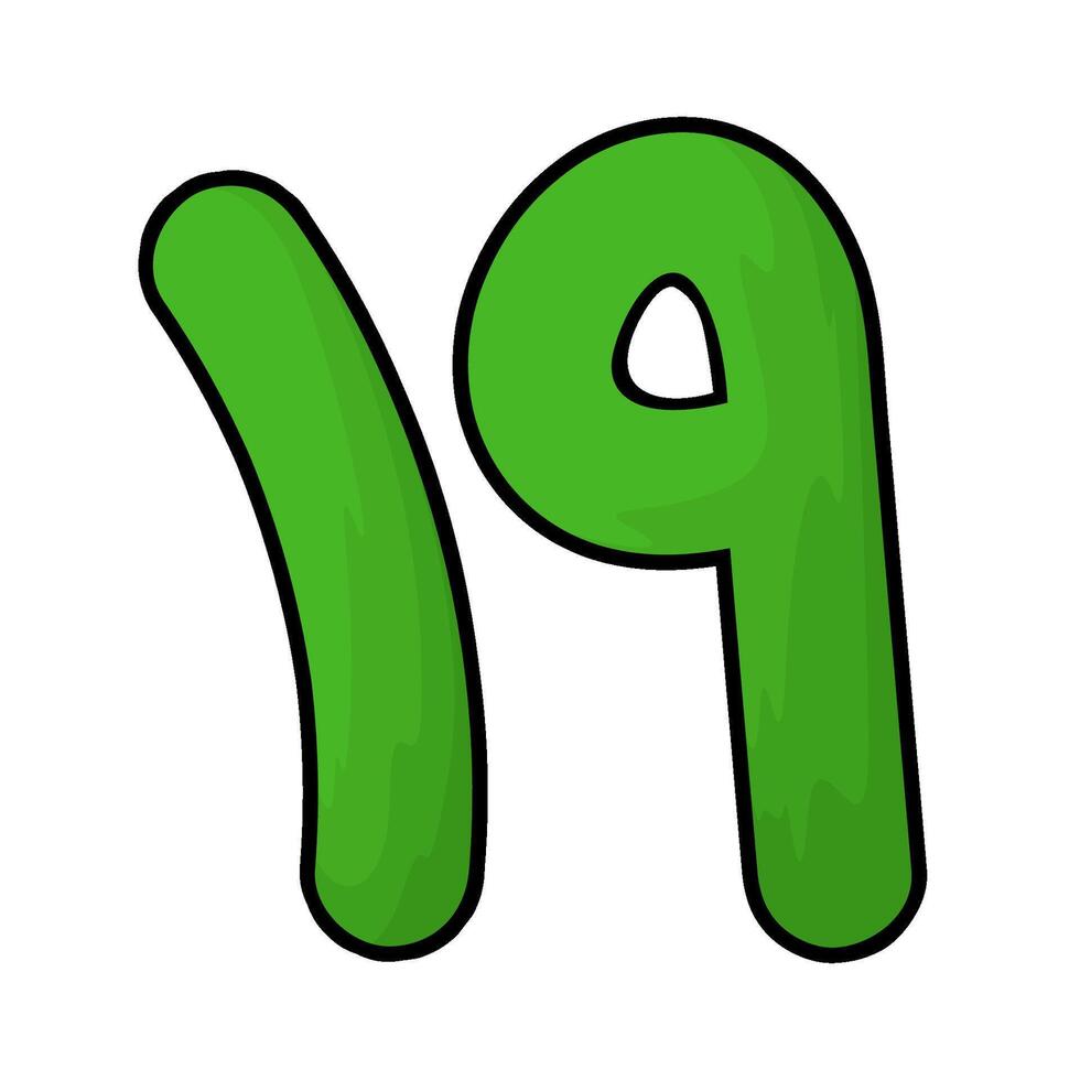 Arabic number 19 vector