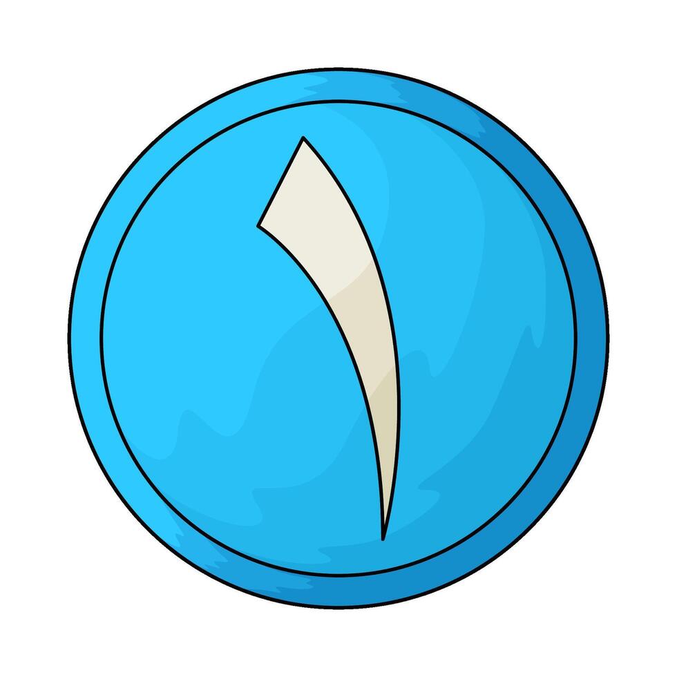 Arabic number 1 vector
