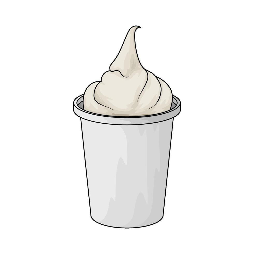 vanilla ice cream cup vector